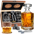 WHISISKEY 700ml Whiskey Decanter Set with 2 Glasses and 8 Stones