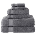 BERIBO 100% Turkish Cotton 6-Piece Towel Set, 620 GSM – Grey Serenity