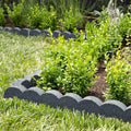 Jolof Store Scalloped Garden Edging – Grey Recycled Rubber Border, 4 Pack