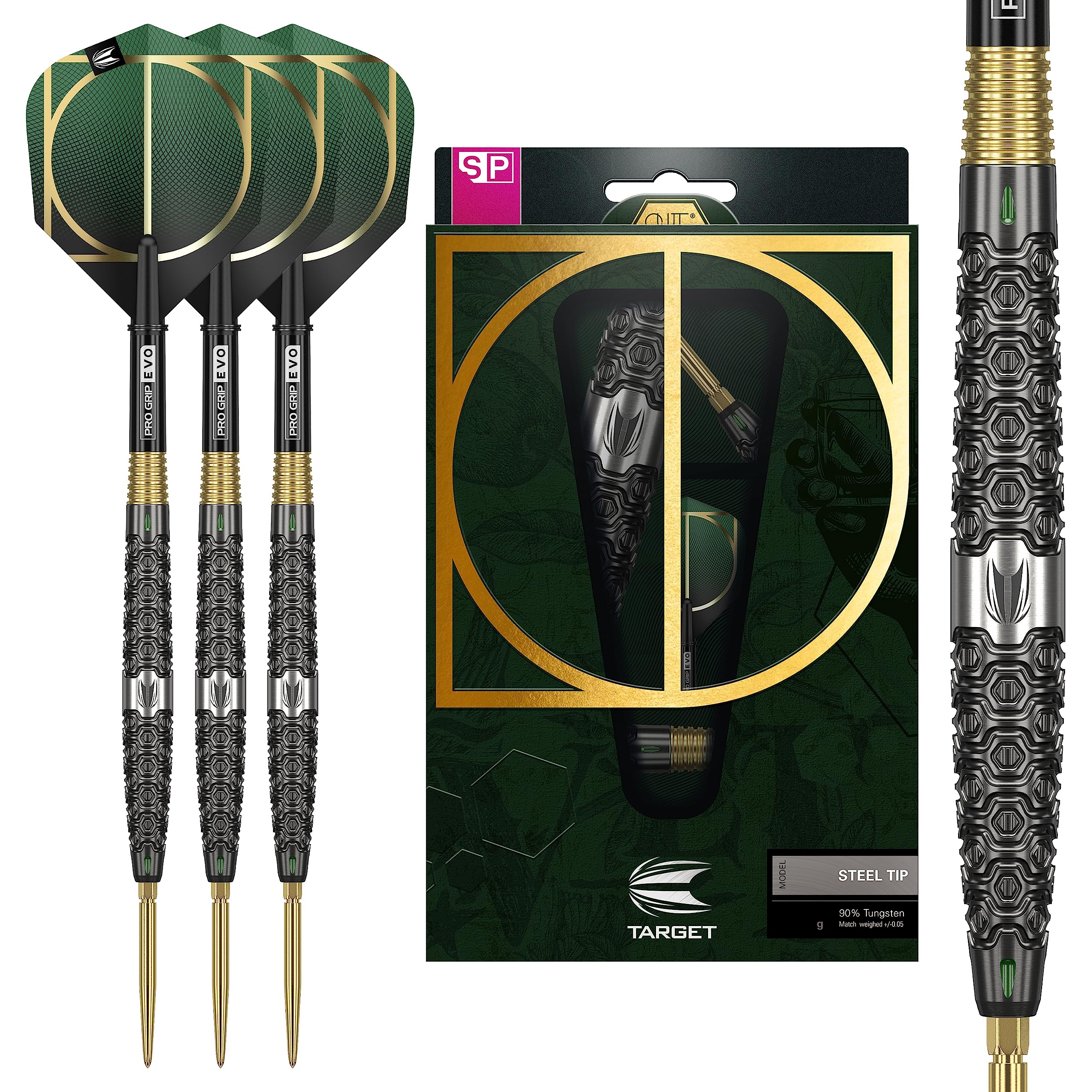 Target Darts Cult 01 90% Tungsten Swiss Point Steel Tip Darts Set - 21g