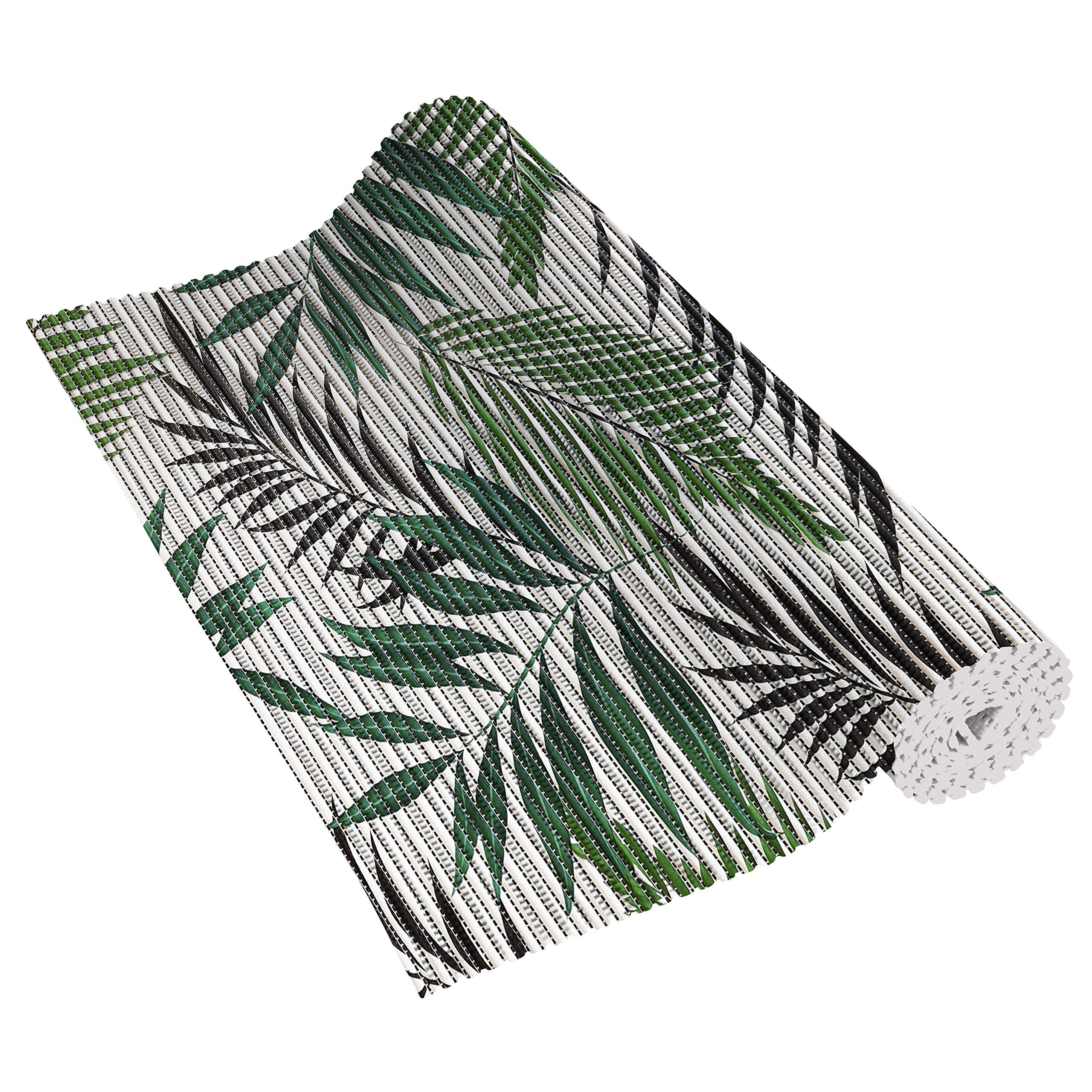Venilia Venisoft Non-Slip Bath Mat – Tropical Leaves Soft Foam, 65x200cm