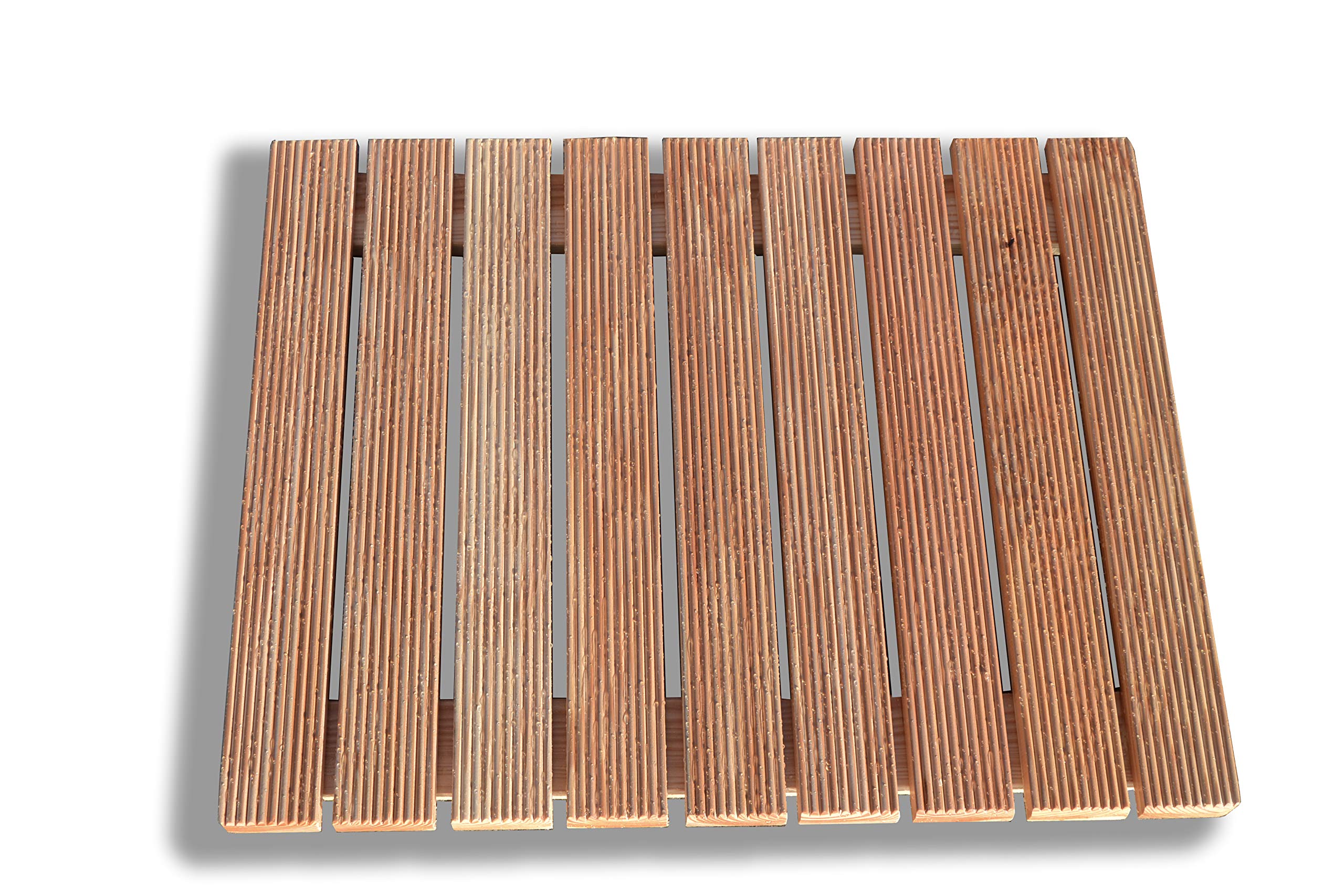 Castelmerlino Larch Wood Non-Slip Shower Platform Mat - 54 x 68 cm