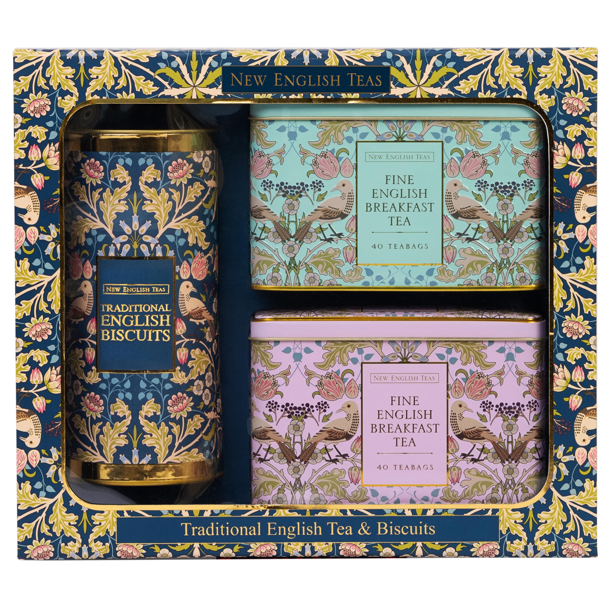 New English Teas Gift Set – 80 Breakfast Teabags & Cornish Biscuits