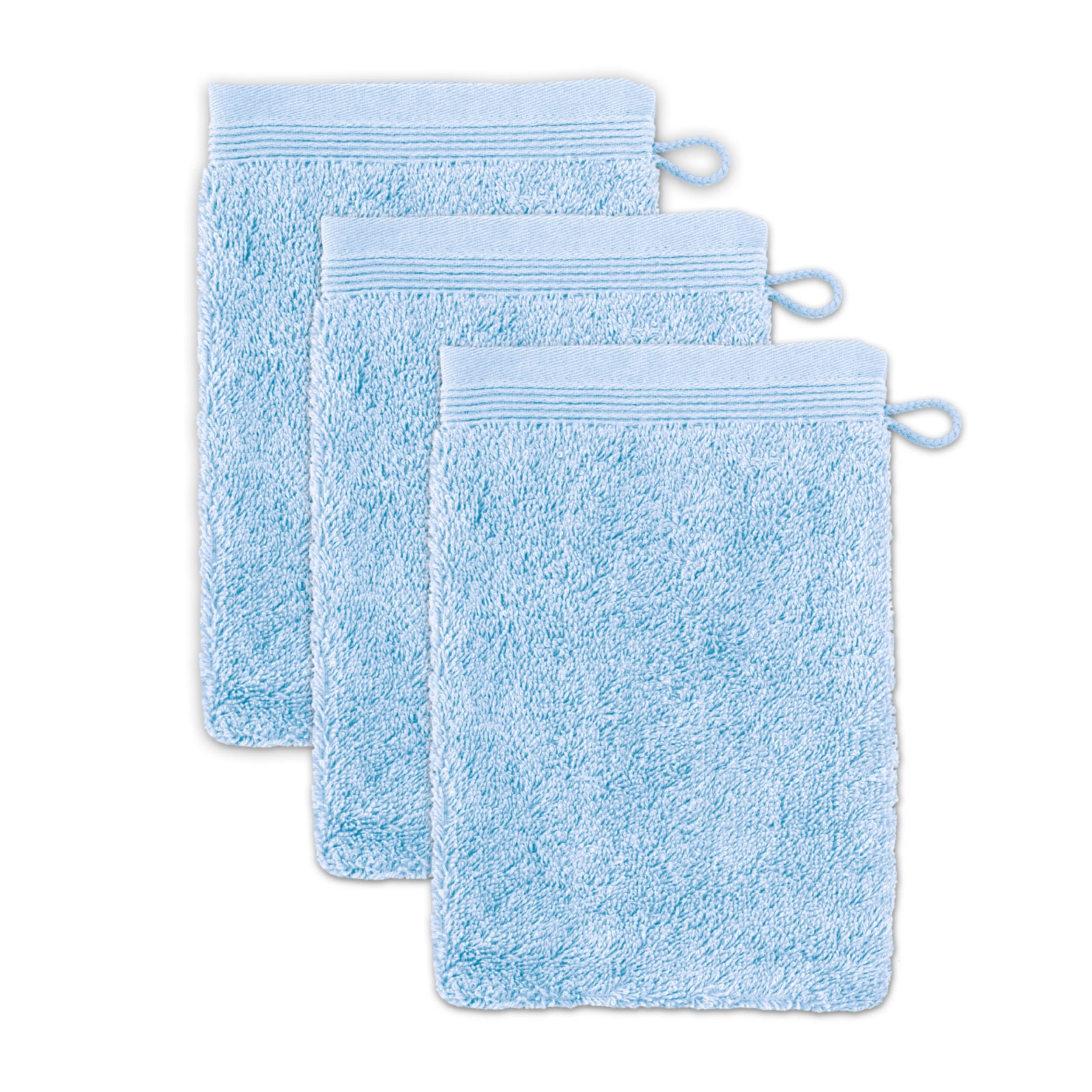 Möve Superwuschel Waschhandschuh 3er-Set – 100% Baumwolle, Aquamarin
