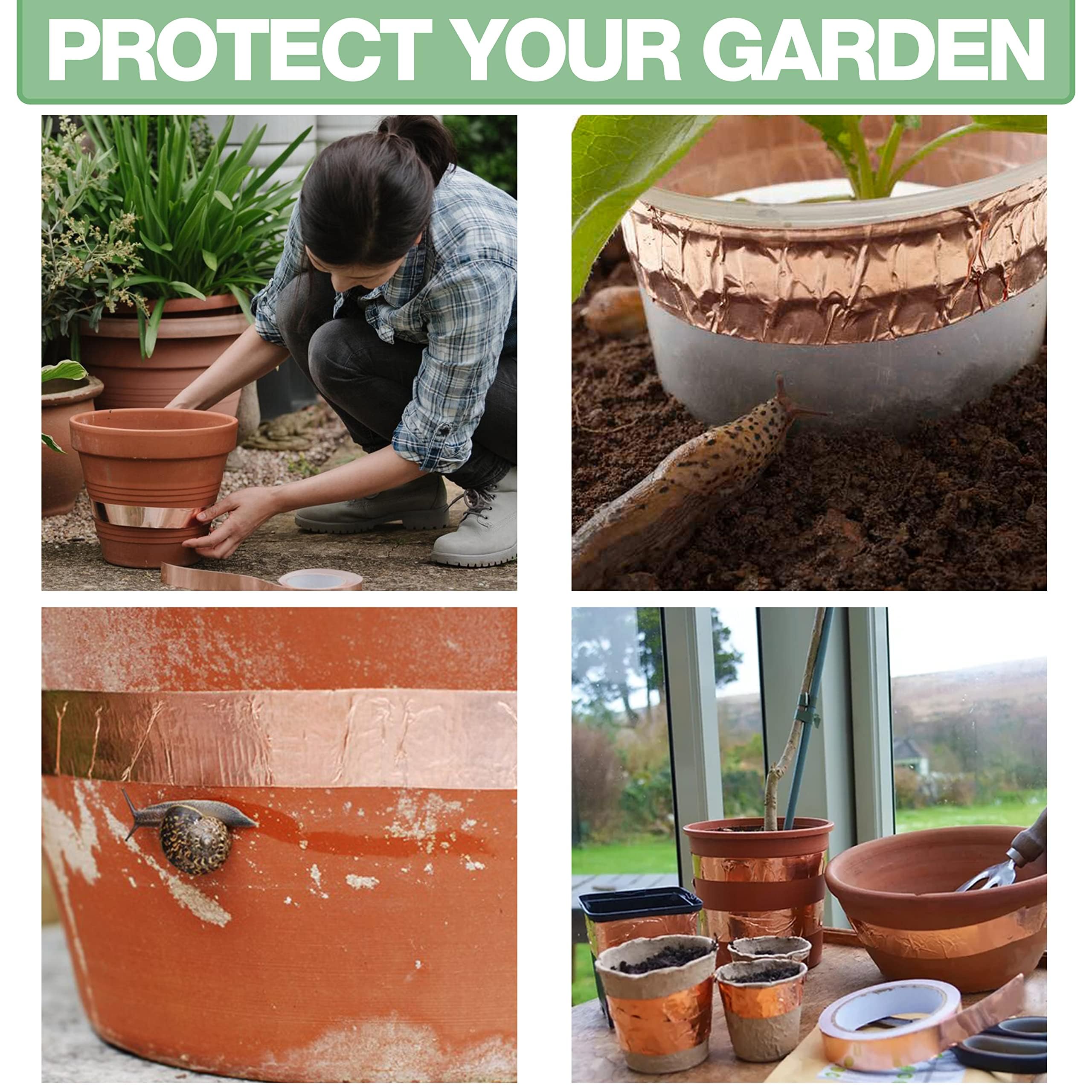 EVG Copper Slug Tape - 24mm x 12m Adhesive Snail Repellent Barrier (6 Pack)