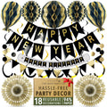 Reusable New Years Eve Decorations 2026 – Black and Gold Banner