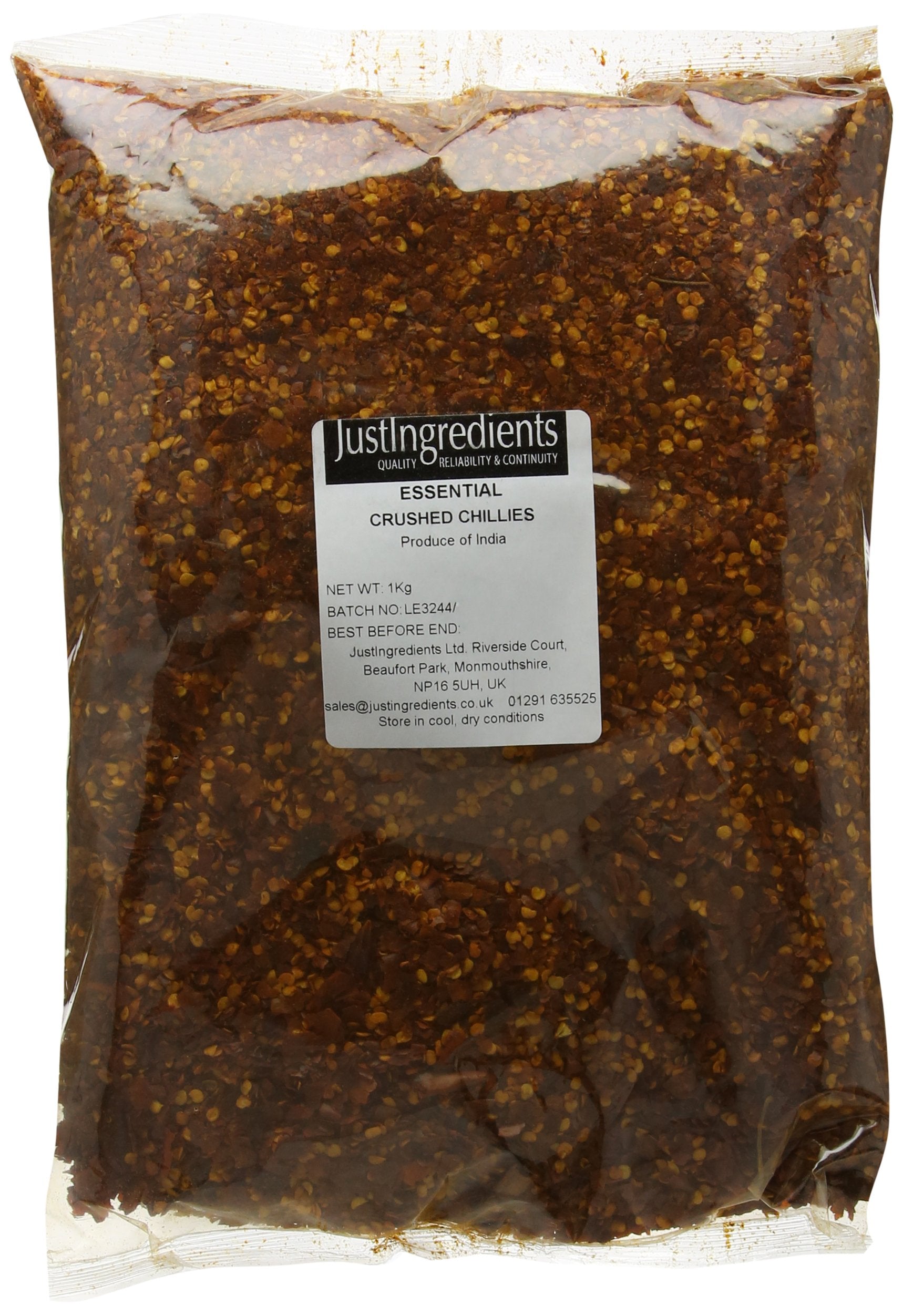 JustIngredients Crushed Chillies – 1kg Bulk Dried Spicy Red Pepper