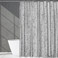 WELTRXE Waterproof Shower Curtain – Grey Rose EVA Liner, 183x183cm
