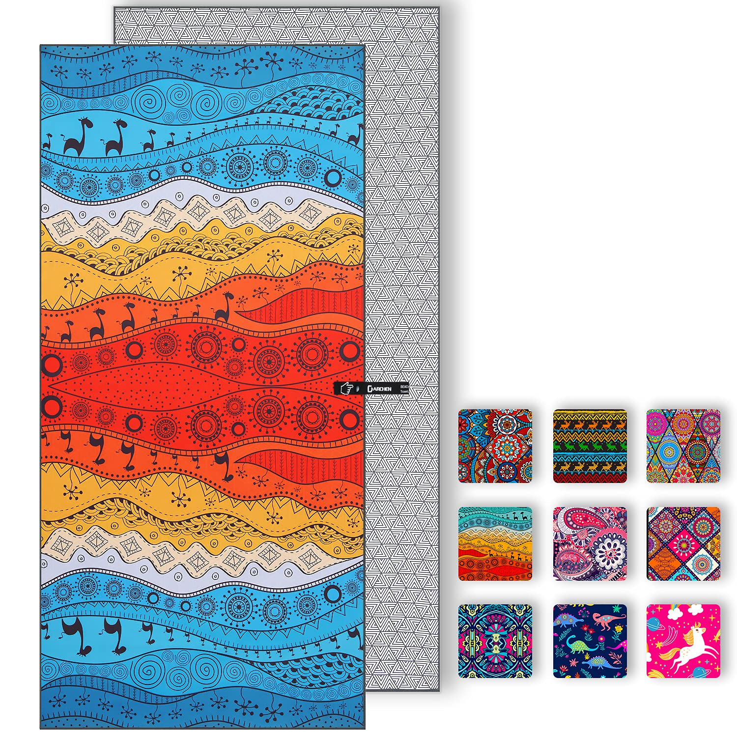 DARCHEN Microfiber Beach Towel – Oversized Sand-Free Quick Dry Travel Towel