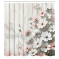 Abakuhaus Floral Shower Curtain | Modern Farmhouse Waterproof Fabric Decor