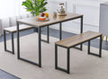Hallowood Kempley 120cm Industrial Dining Table and Bench Set