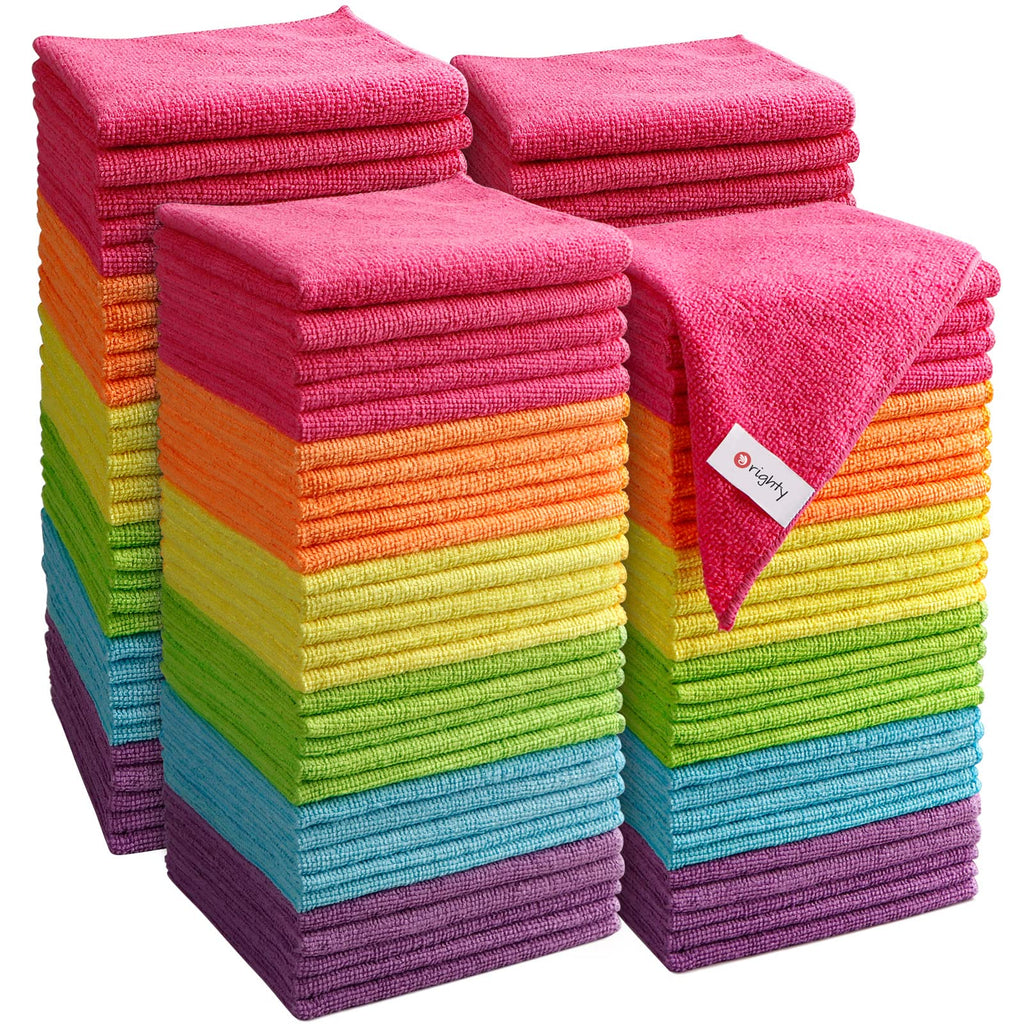 Orighty Microfibre Cleaning Cloths – 120 Pack Lint Free Absorbent Rags