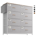 PURFINO 8-Drawer Fabric Chest of Drawers – Canvas Storage Unit with Labels