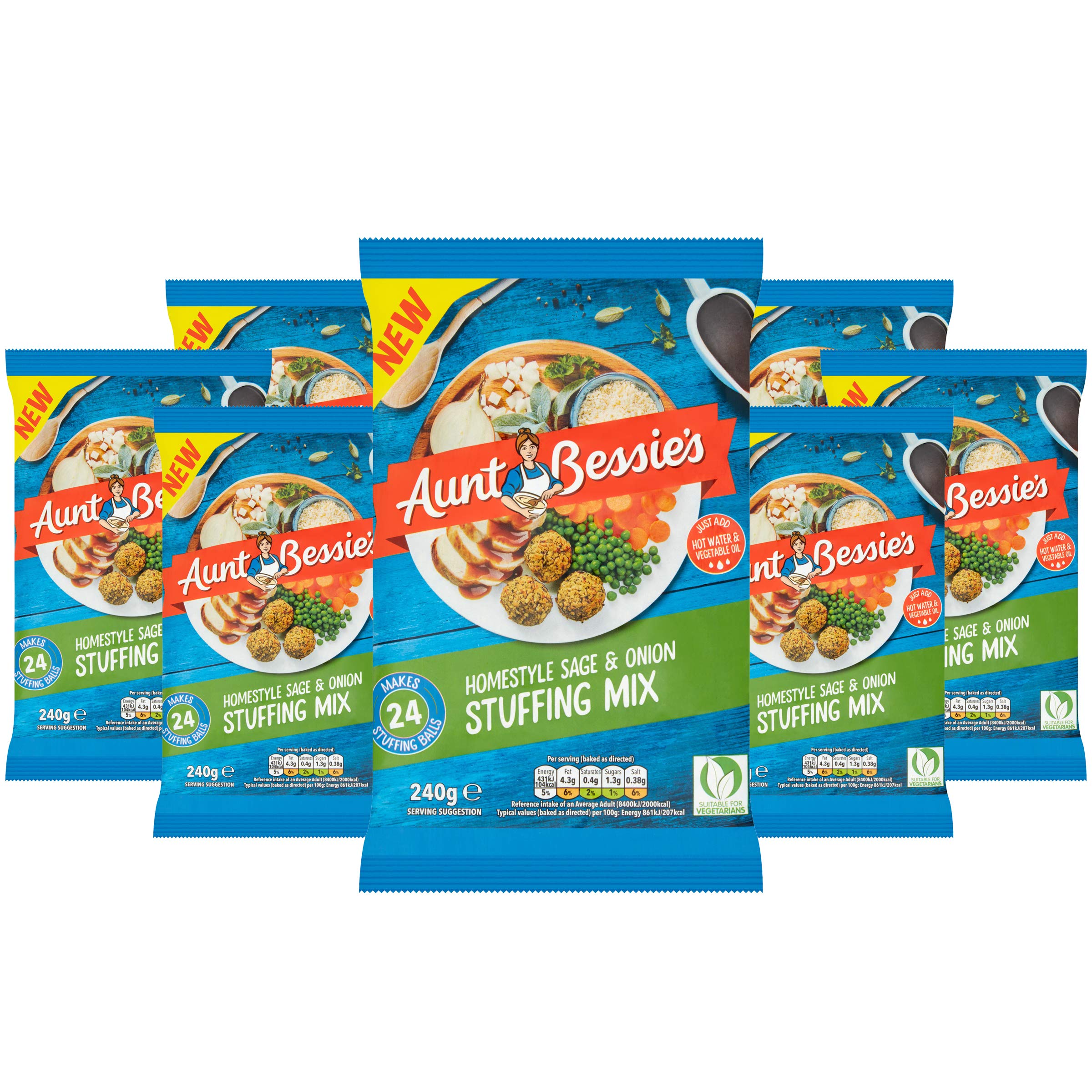 Aunt Bessie's Sage and Onion Stuffing Mix, 240g - Pack of 8