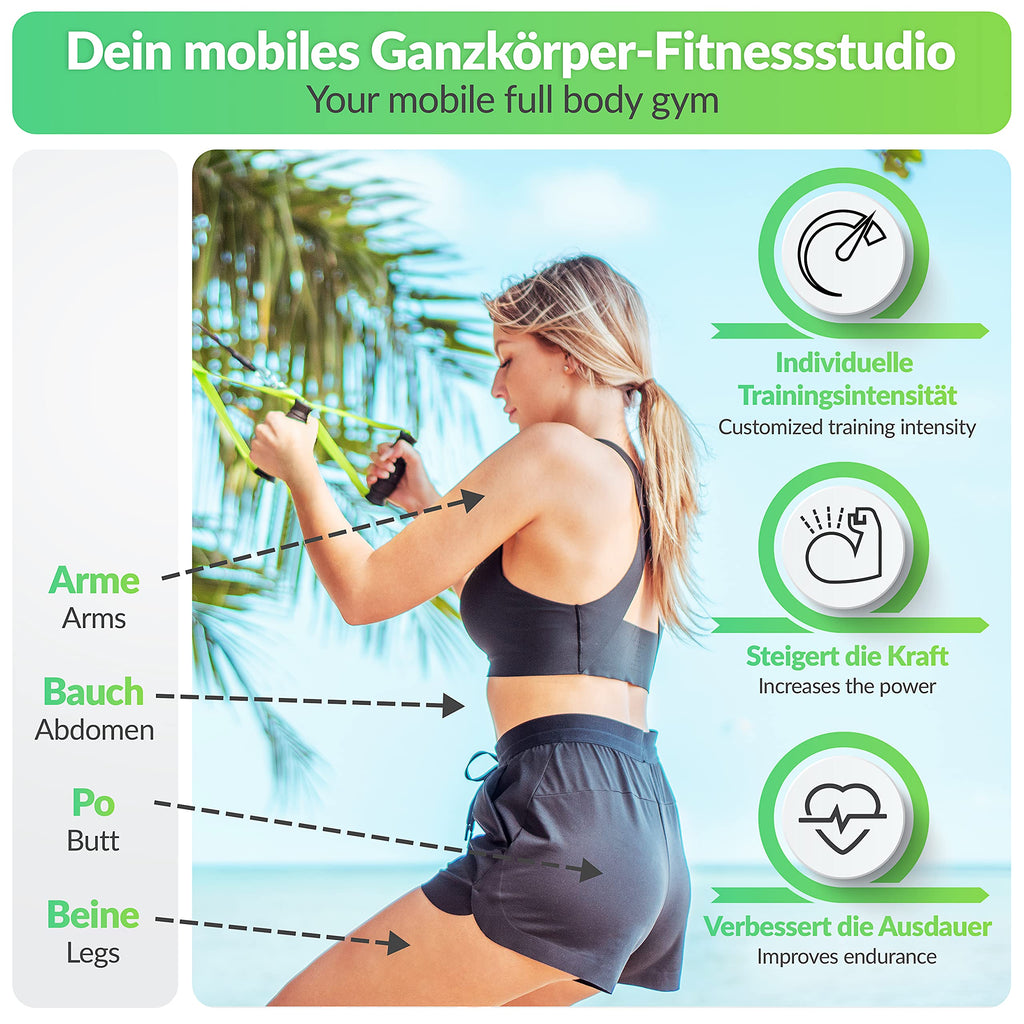 BodyCROSS Sling Trainer – Handmade Suspension System with Door Anchor