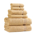 Superior 6-Piece Egyptian Cotton Bath Towel Set - Plush & Absorbent, Gold