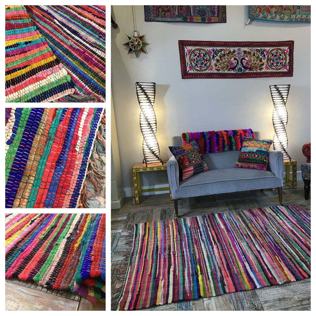 Shanti Multi-Coloured Hand Woven Recycled Rag Rug | 210x270cm