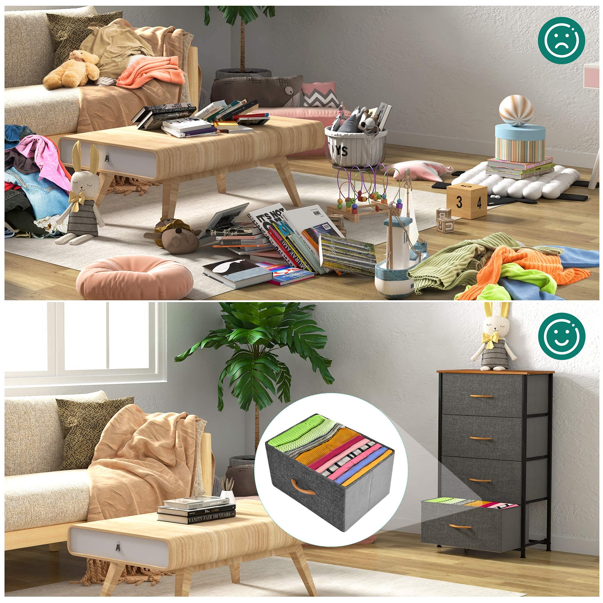 YITAHOME 4-Drawer Fabric Dresser – Modern Storage Chest with Wood Top