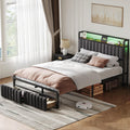 Besbed King Bed Frame with Storage Drawers, LED Headboard & USB Port