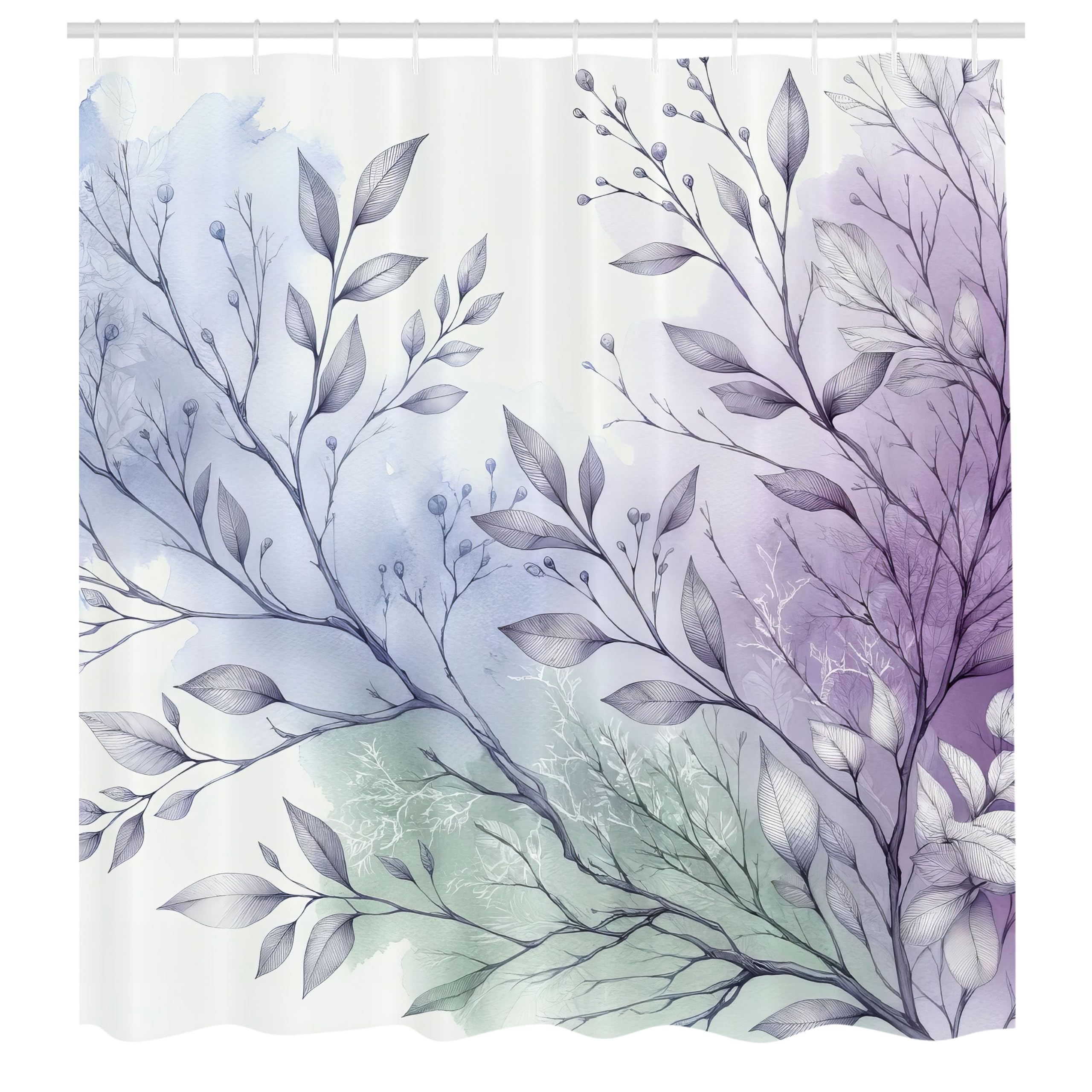 Abakuhaus Lavender Shower Curtain – Waterproof Fabric Bathroom Decor Set