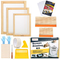 Caydo 23-Piece Screen Printing Starter Kit | 3 Wood Frames & Squeegees
