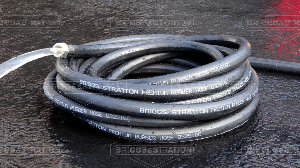 Briggs and Stratton 50ft Heavy-Duty Rubber Garden Hose – Black