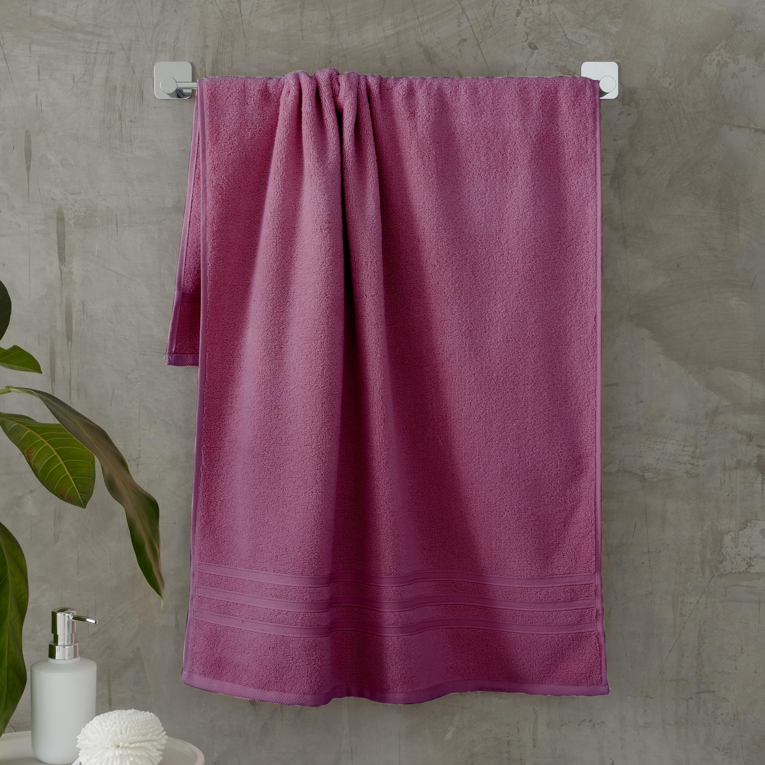 Catherine Lansfield Zero Twist Cotton Bath Sheet Pair - Raspberry