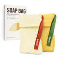ZOMCHI Exfoliating Soap Saver Bag - 2 Pack Nylon Body Scrubber, Yellow