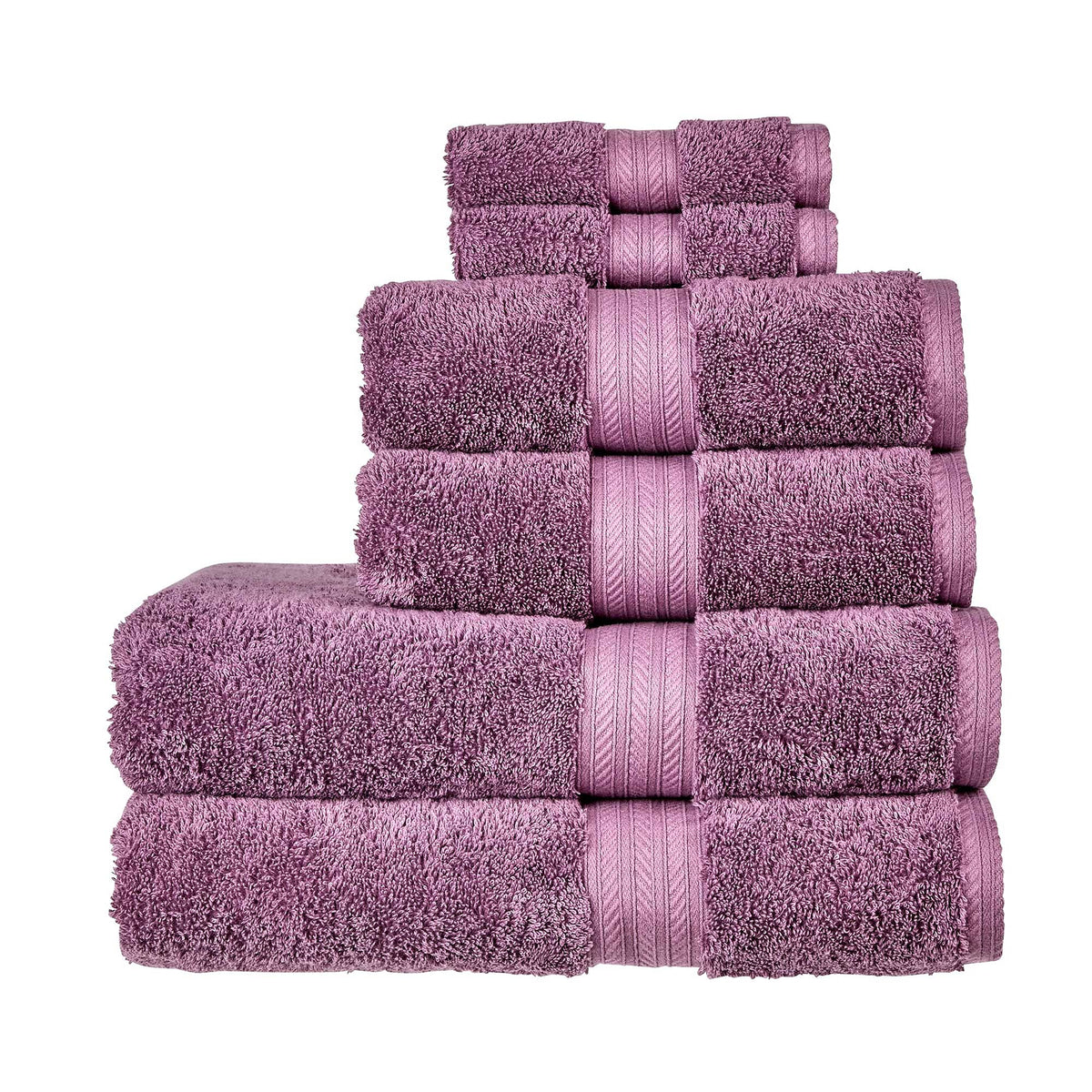 Christy Renaissance 6 Piece Towel Set | Berry Purple | 100% Egyptian Cotton Pile | Luxuriously Soft and Super Absorbent | 675 GSM - image 1