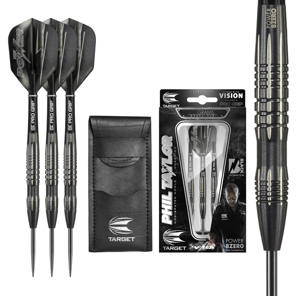Target Phil Taylor Power 8-Zero 3 Steel Tip Darts | 80% Tungsten 24g