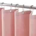 VANZAVANZU Narrow Linen Fabric Shower Curtain | Waterproof & Weighted – Pink