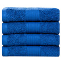 Ample Decor 100% Cotton Washcloths Set of 4 | Absorbent Face Towels - Navy