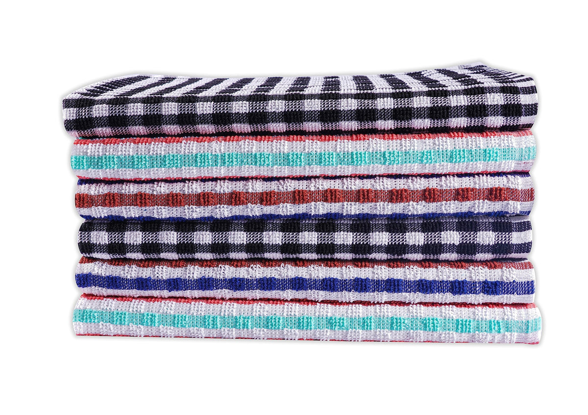 QUALITY HOME TEXTILES 100% CottonTerry Towelling Tea Towels with Hanging Loop | Pack of 3| Kitchen Hand Towels Dish Cloth Super Absorbent Soft Touch - image 2