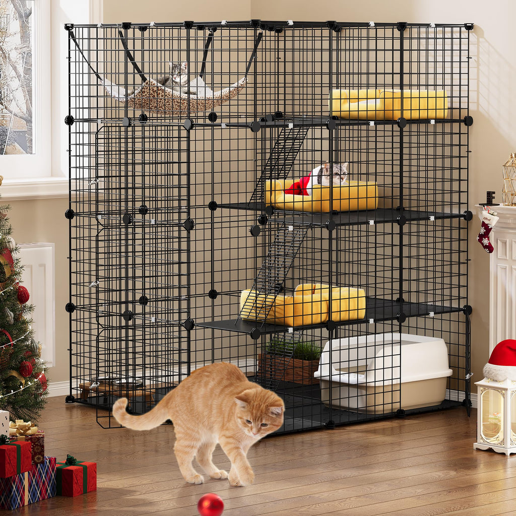 YITAHOME 4-Tier Large Cat Cage – Metal Wire Enclosure with Hammock