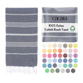 Cacala Turkish Beach Towel – Quick Dry Cotton Peshtemal, Dark Blue