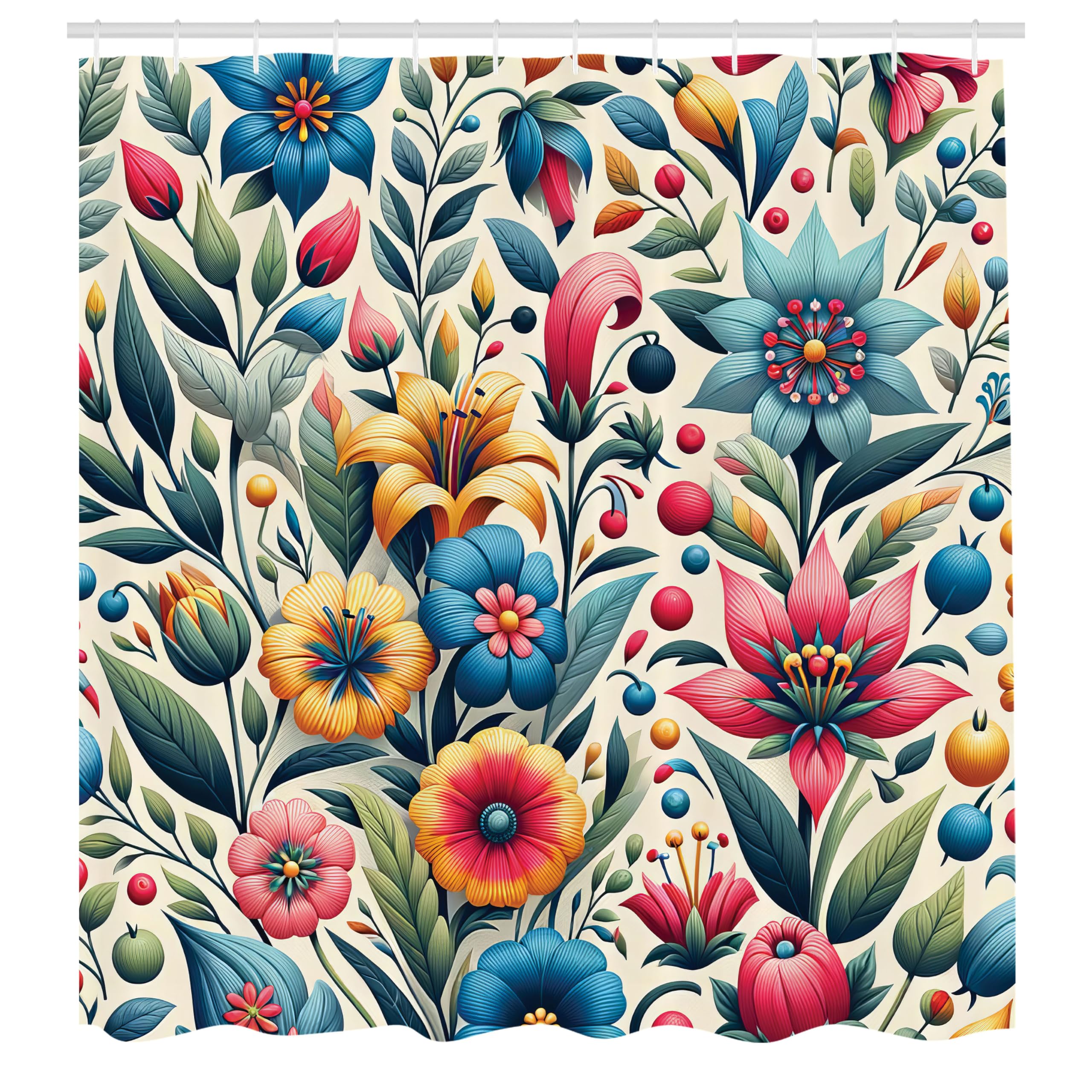 Abakuhaus Modern Scandi Shower Curtain | Waterproof Fabric, 175x200cm