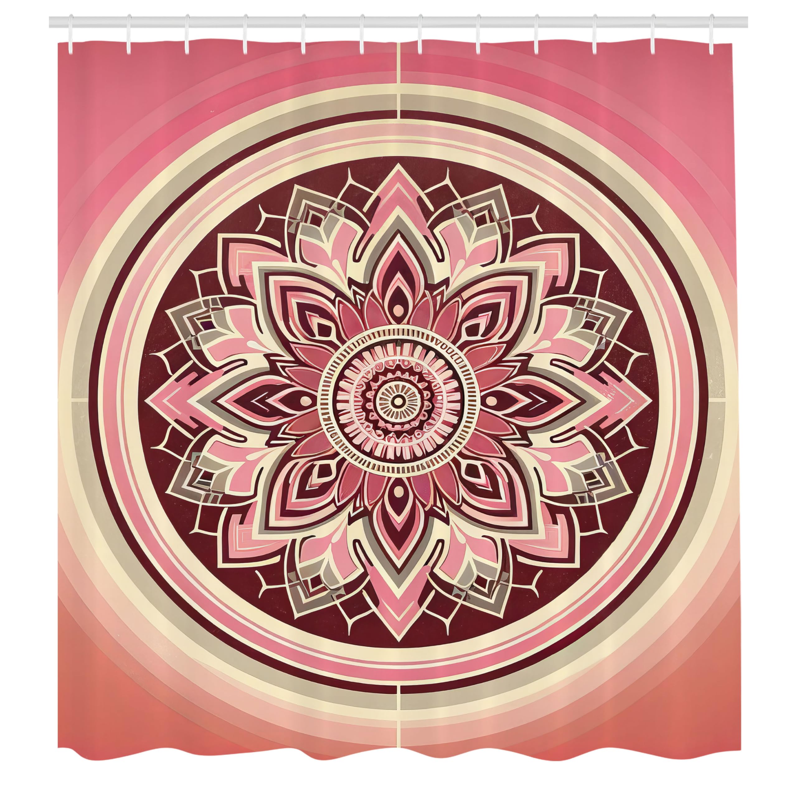 Abakuhaus Boho Mandala Shower Curtain | Waterproof Fabric – 175 x 200 cm