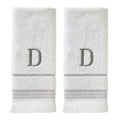 SKL Home Monogrammed Cotton Hand Towel Set | White & Gray Striped