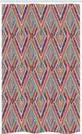 ABAKUHAUS Tribal Stall Shower Curtain | Purple & Teal Ethno Fabric – 47" x 70"