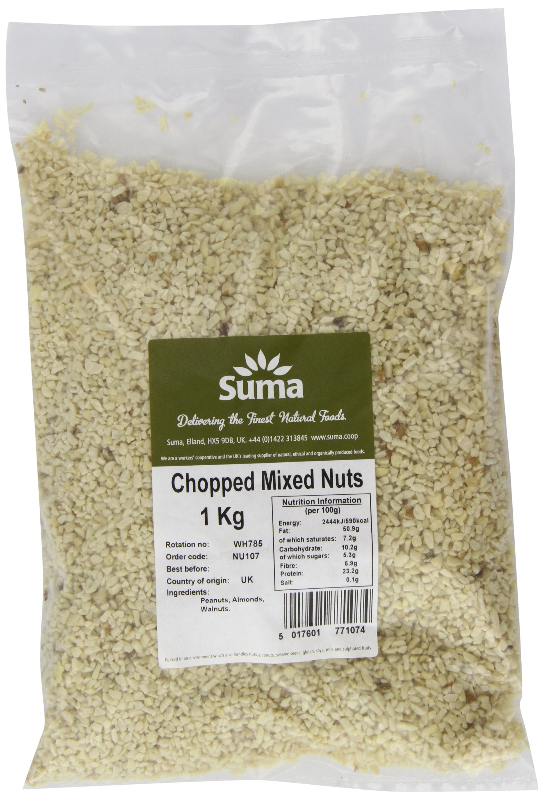 Suma Chopped Mixed Nuts 1 kg – Bulk Peanuts, Almonds & Walnuts