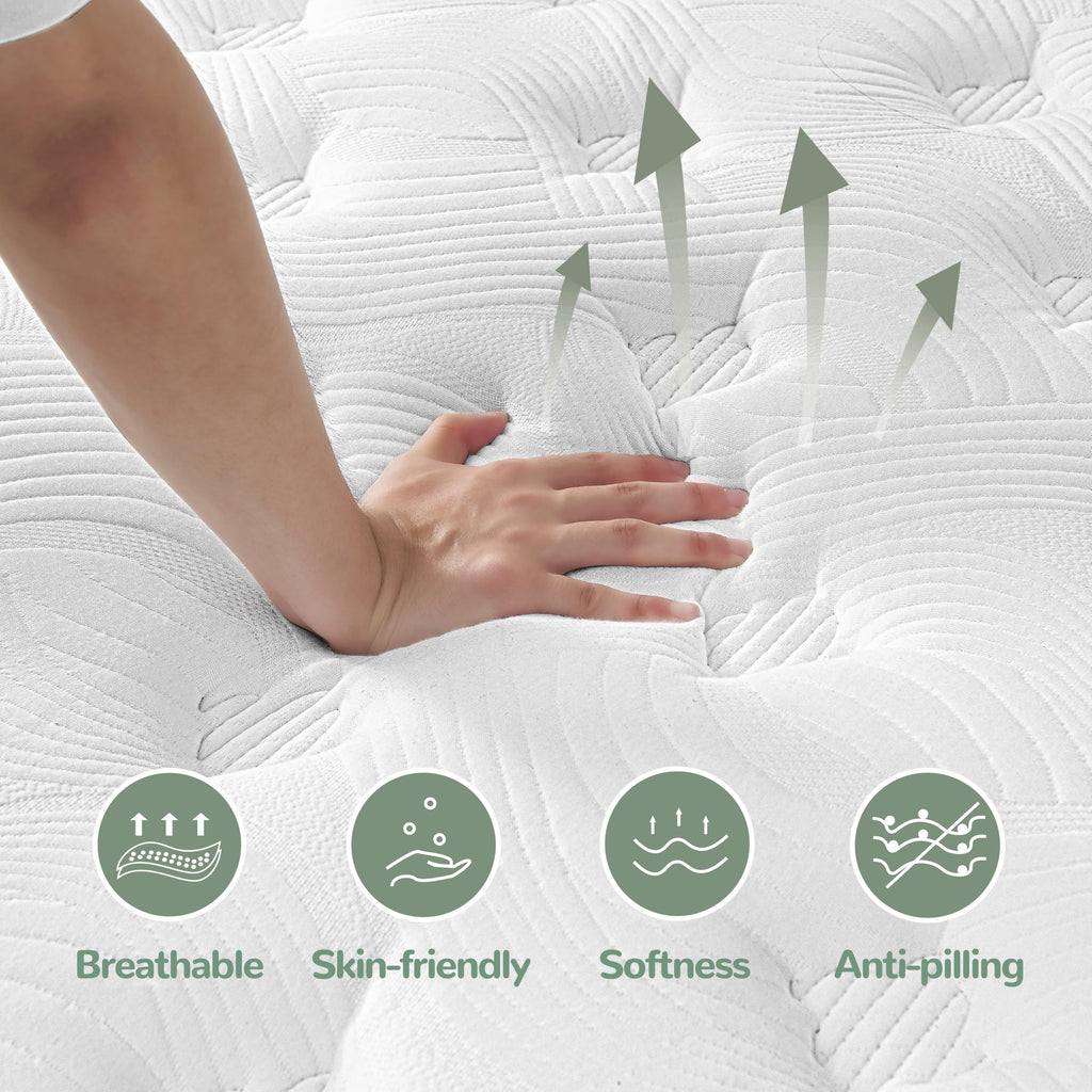 Giovanly 10 Inch Single Size Mattress, Hybrid Mattress in a box Gel Memory Foam, Pocket Springs - image 2
