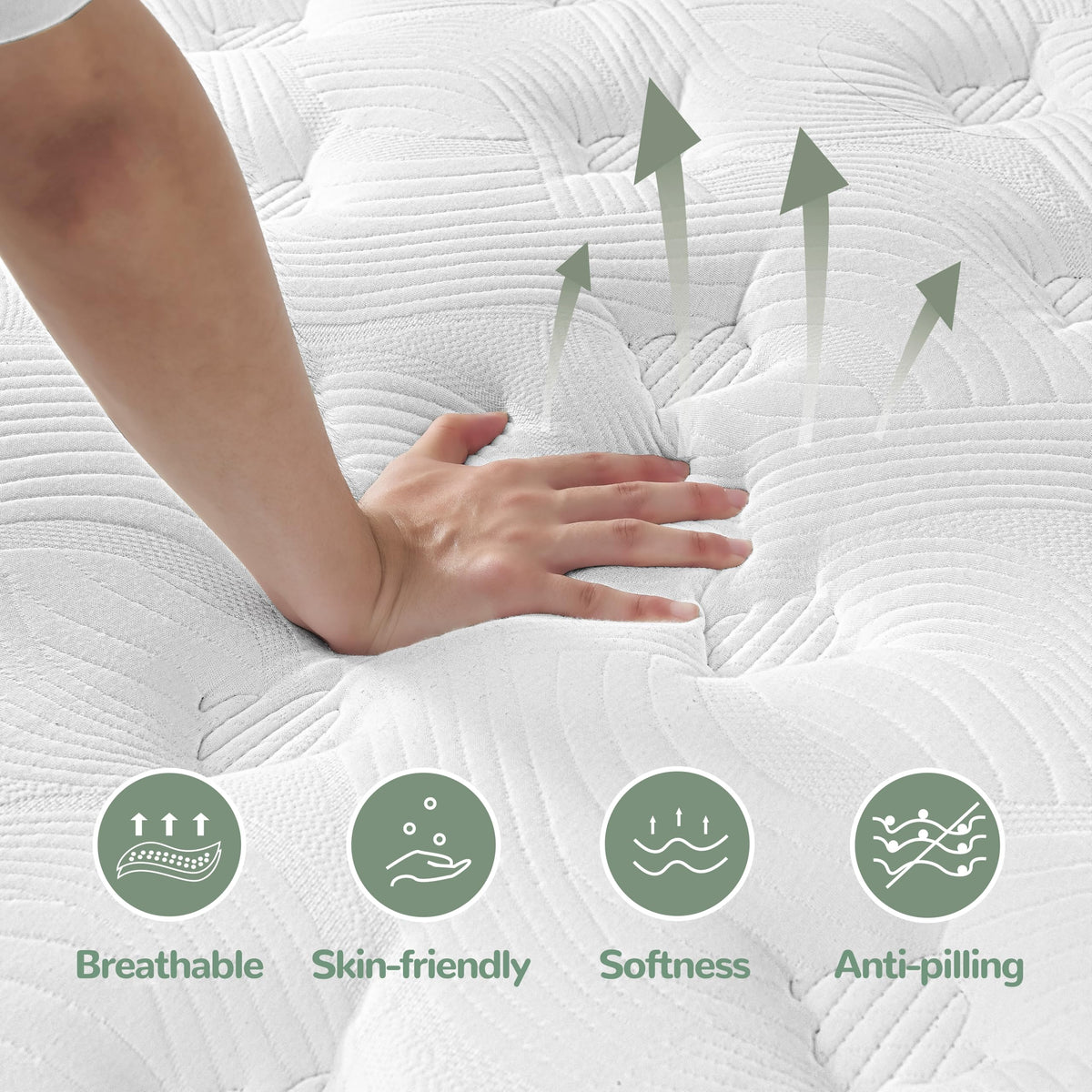 Giovanly 10 Inch Single Size Mattress, Hybrid Mattress in a box Gel Memory Foam, Pocket Springs - image 2