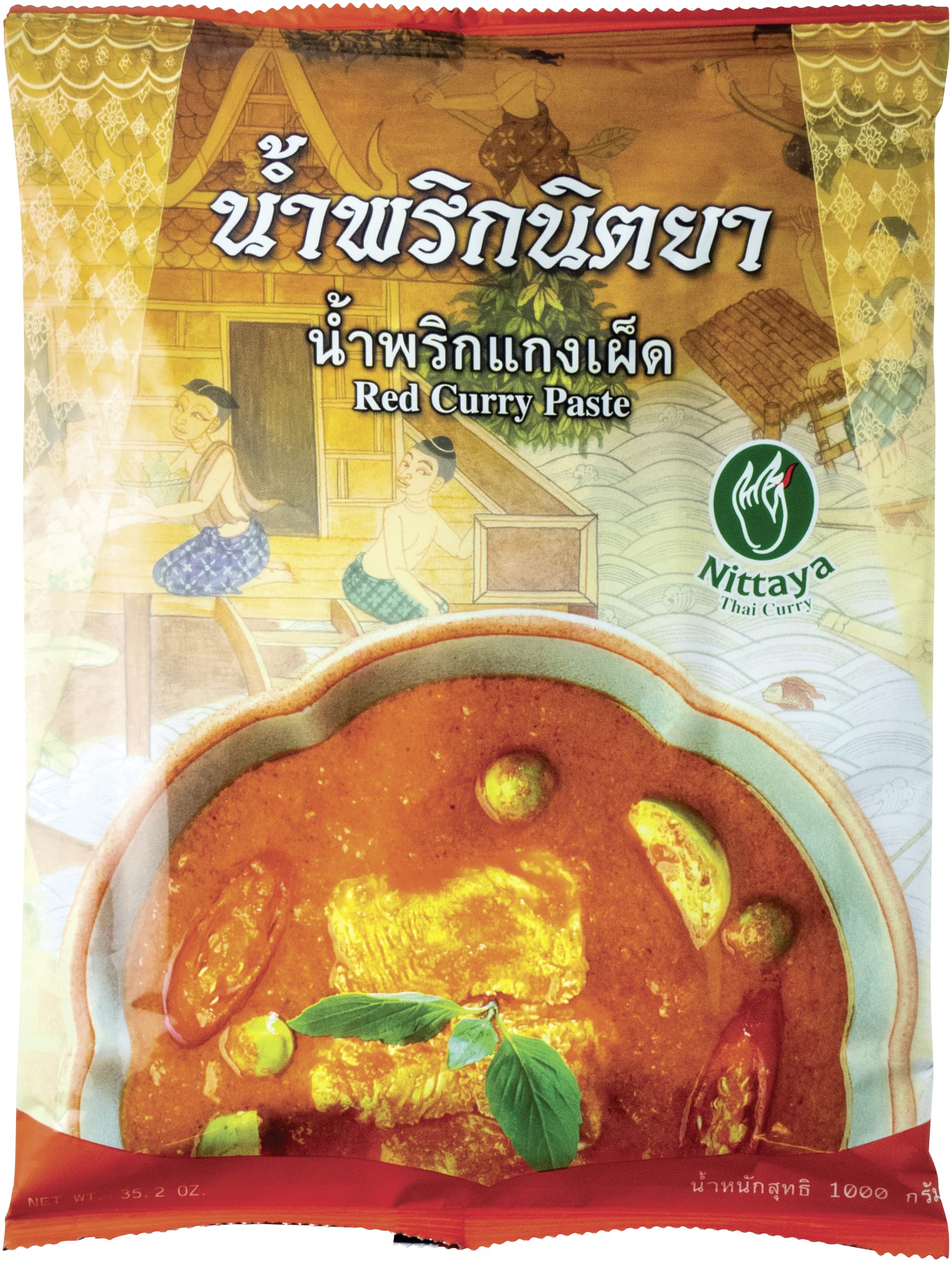 Nittaya Thai Red Curry Paste – Authentic All-Natural Ingredients, 1 kg