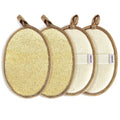 Jolof Store Natural Loofah Sponge Exfoliating Body Scrub Pads – 4 Pack