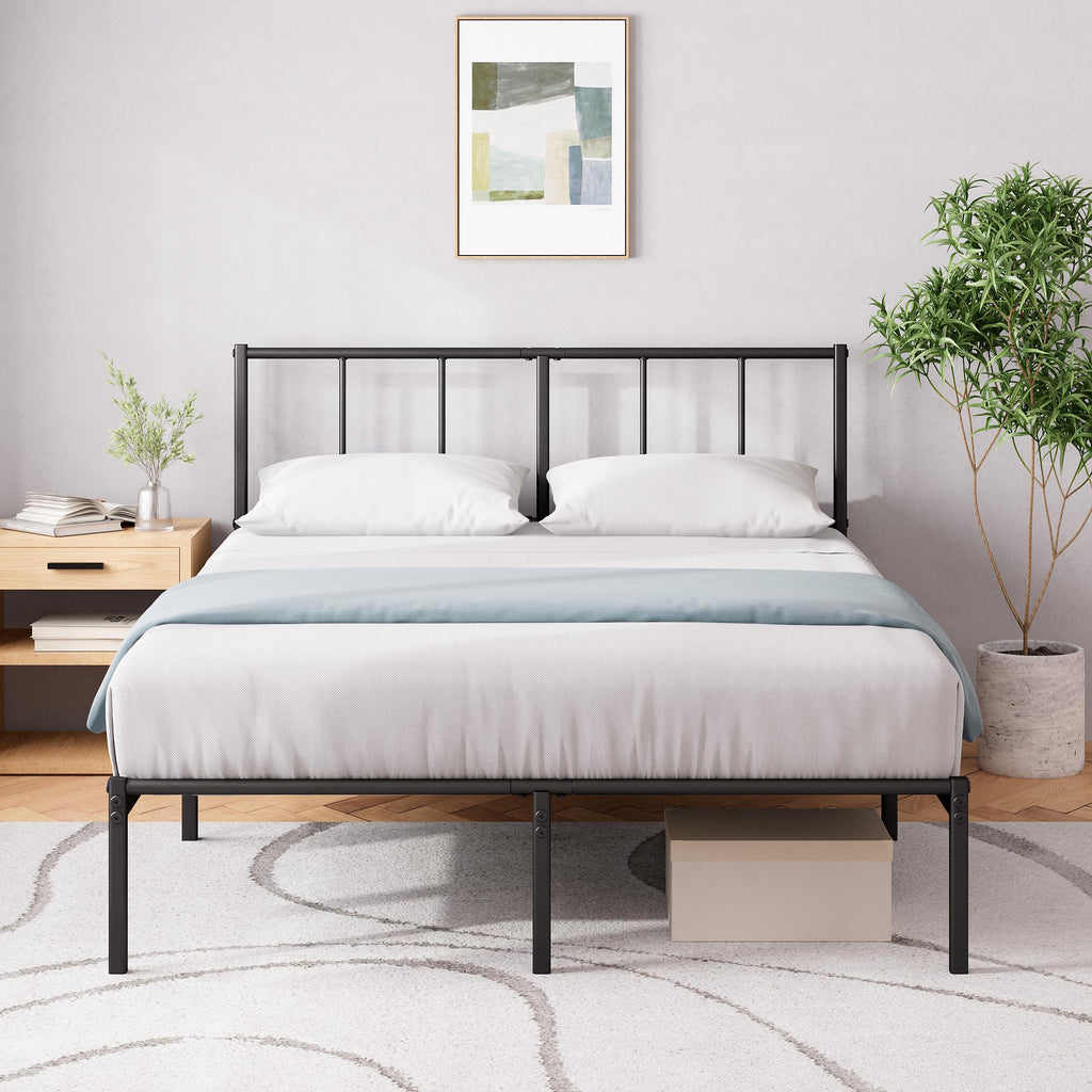 ZINUS Justin Double Metal Bed Frame | 35cm Platform Steel Headboard