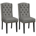 Yaheetech Classic Dining Room Chairs Set of 2 with Wooden Legs, Light Gray - image 1