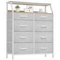 YITAHOME 8-Drawer Fabric Dresser | Steel Frame Storage Unit, Light Gray