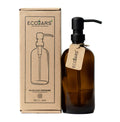 Amber Glass Soap Dispenser | Black Stainless Steel – 500ml