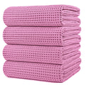 Polyte Microfibre Bath Towels | Oversize Waffle Weave Quick Dry | 4 Pack