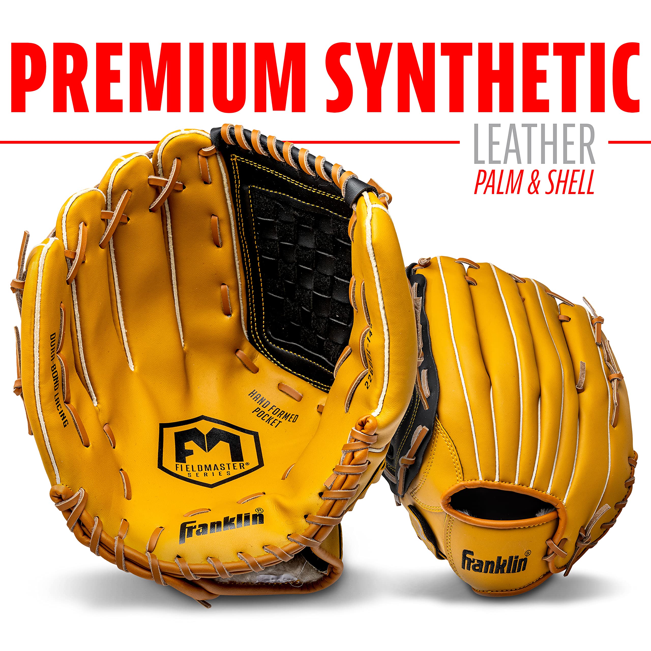 Franklin Sports Field Master Baseball & Softball Glove - Synthetic Leather